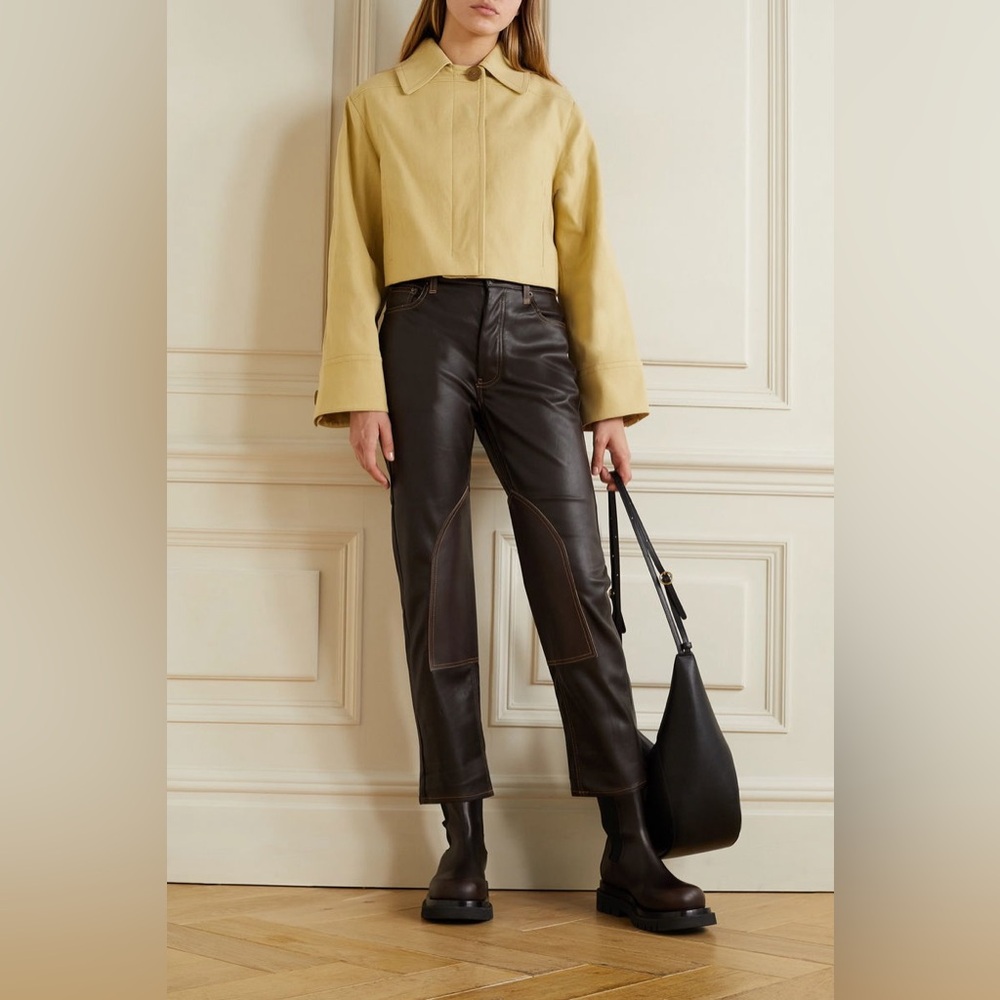 STILL HERE
Tate Paneled Faux Leather Straight-Leg Pants